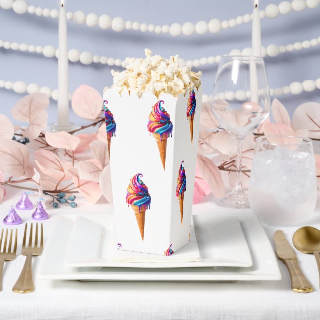SlipperyJoe's vibrant ice cream cone food classic  Favor Box (Wedding)