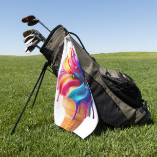 SlipperyJoe's vibrant ice cream cone food classic  Golf Towel