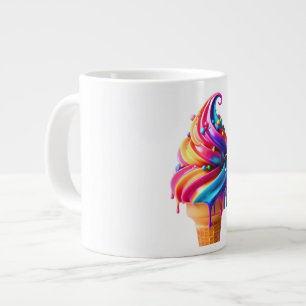 SlipperyJoe's vibrant ice cream cone food classic  Large Coffee Mug