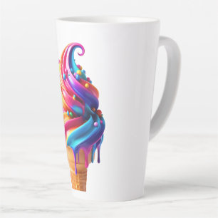 SlipperyJoe's vibrant ice cream cone food classic  Latte Mug