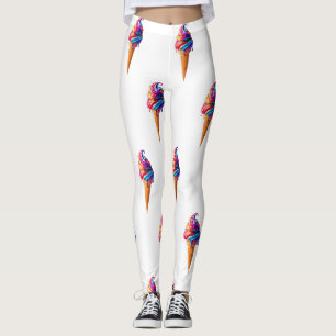 SlipperyJoe's vibrant ice cream cone food classic  Leggings