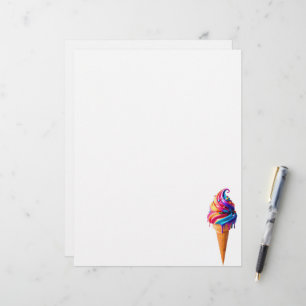 SlipperyJoe's vibrant ice cream cone food classic Letterhead