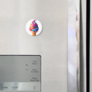 SlipperyJoe's vibrant ice cream cone food classic Magnet