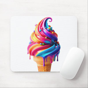 SlipperyJoe's vibrant ice cream cone food classic  Mouse Pad