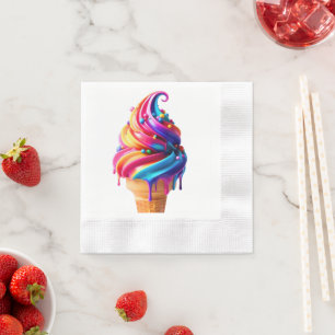 SlipperyJoe's vibrant ice cream cone food classic  Napkin