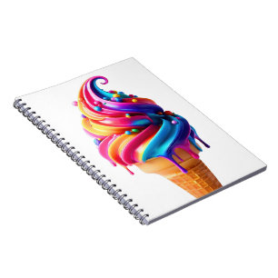 SlipperyJoe's vibrant ice cream cone food classic Notebook