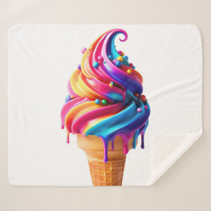 SlipperyJoe's vibrant ice cream cone food classic  Sherpa Blanket