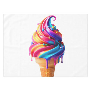 SlipperyJoe's vibrant ice cream cone food classic  Tablecloth