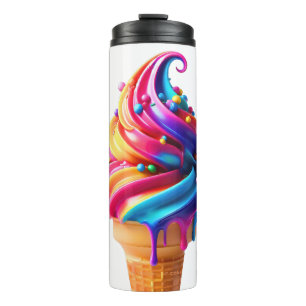 SlipperyJoe's vibrant ice cream cone food classic Thermal Tumbler