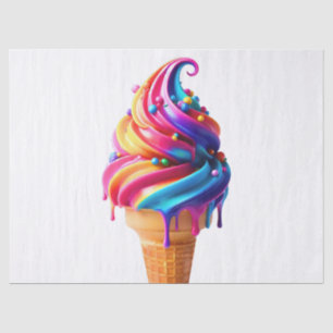 SlipperyJoe's vibrant ice cream cone food classic Tissue Paper