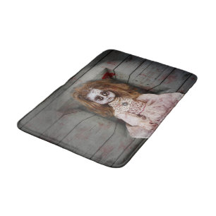 SlipperyJoe's vintage haunted porcelain doll creep Bath Mat