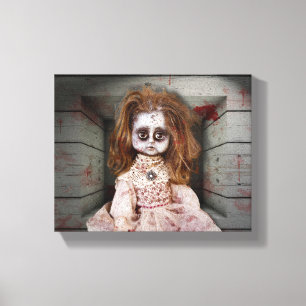 SlipperyJoe's vintage haunted porcelain doll creep Canvas Print