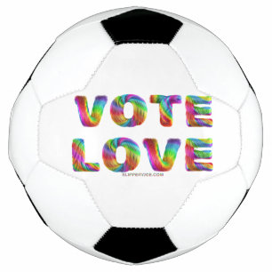 SlipperyJoe's vote love equality gay pride gifts L Soccer Ball