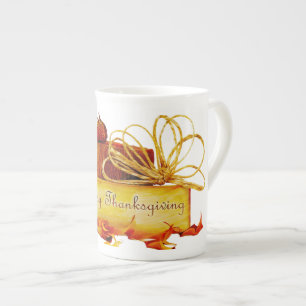 SlipperyJoe's warm festive Thanksgiving vibe rusti Bone China Mug