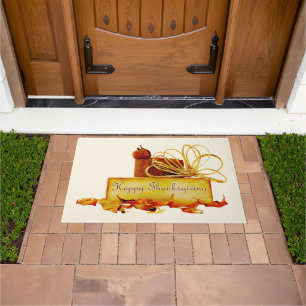 SlipperyJoe's warm festive Thanksgiving vibe rusti Doormat