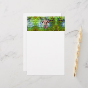 SlipperyJoe's white muscular sexy man speedo black Stationery