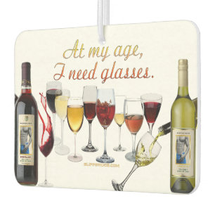 SlipperyJoe's wine drinkware cheeky pun red white Air Freshener