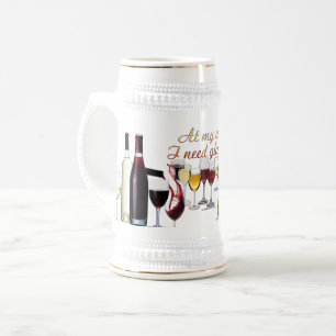 SlipperyJoe's wine drinkware cheeky pun red white Beer Stein