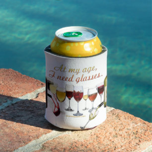 SlipperyJoe's wine drinkware cheeky pun red white Can Cooler