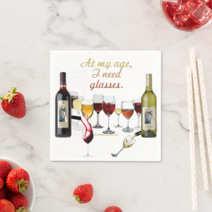 SlipperyJoe's wine drinkware cheeky pun red white Napkin