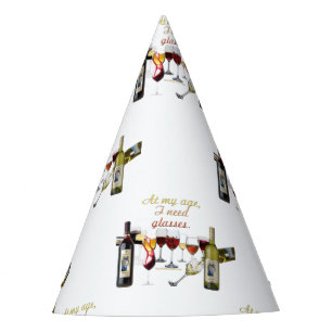 SlipperyJoe's wine drinkware cheeky pun red white Party Hat
