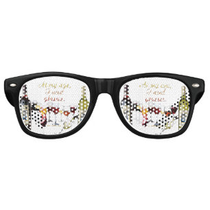 SlipperyJoe's wine drinkware cheeky pun red white  Retro Sunglasses