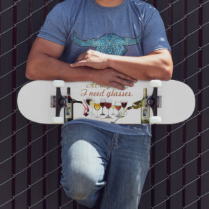 SlipperyJoe's wine drinkware cheeky pun red white  Skateboard