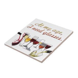 SlipperyJoe's wine drinkware cheeky pun red white Tile