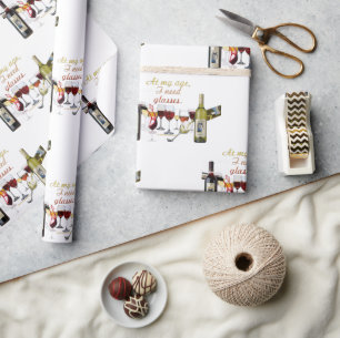 SlipperyJoe's wine drinkware cheeky pun red white  Wrapping Paper