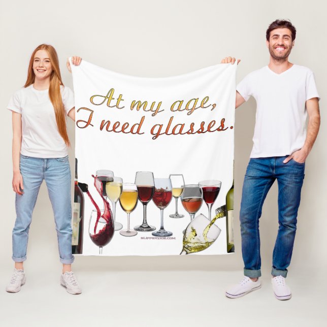 SlipperyJoe's Wine Glasses fermented grapes wine p Fleece Blanket (In Situ)