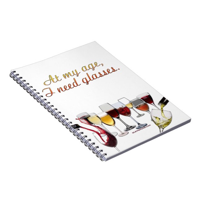 SlipperyJoe's Wine Glasses fermented grapes wine p Notebook (Right Side)