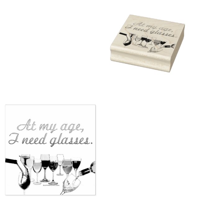SlipperyJoe's Wine Glasses fermented grapes wine p Rubber Stamp (Stamped)