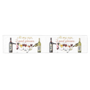 SlipperyJoe's Wine Glasses fermented grapes wine p Short Table Runner