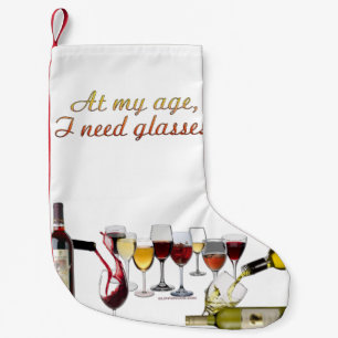 SlipperyJoe's Wine Glasses fermented grapes wine p Small Christmas Stocking