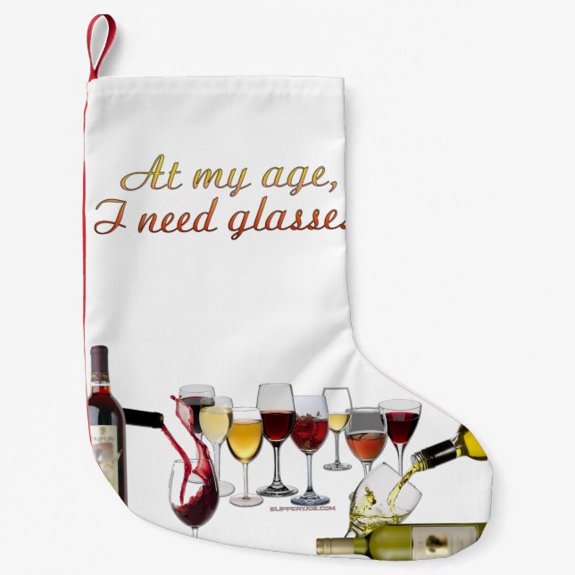 SlipperyJoe's Wine Glasses fermented grapes wine p Small Christmas Stocking (Front)