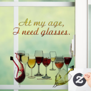 SlipperyJoe's Wine Glasses fermented grapes wine p Window Cling