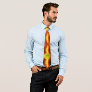 SlipperyJoe's yellow softball fireball flames rasp Tie