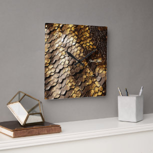 Slithering Chic Square Wall Clock