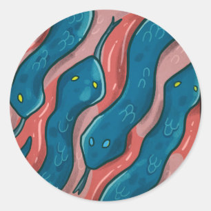 Slithering Snake - Animal Pattern Illustration Classic Round Sticker