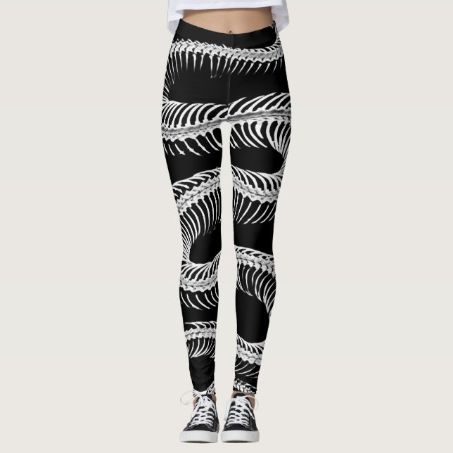 Slithering Snake Skeleton Leggings (Front)