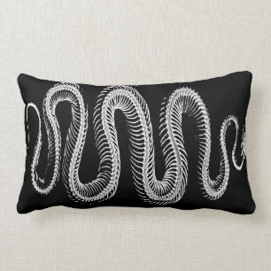Slithering Snake Skeleton Lumbar Pillow