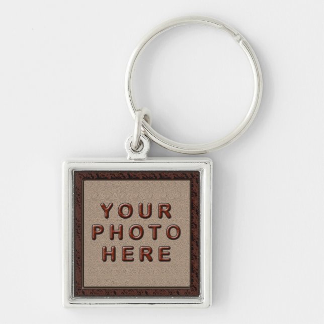 Sliver Finish Personalized Photo Keychains for Men (Front)