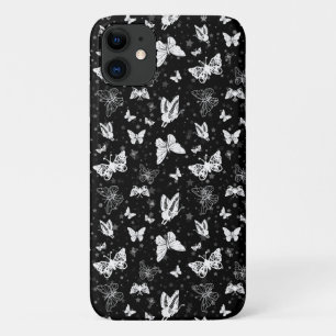 Sliver Glitter Butterfly Black Design  iPhone 11 Case