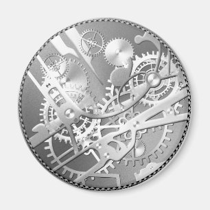 Sliver steampunk watch gears magnet