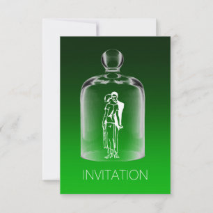 Slo Dance 20th Retro Party Emerald Green Ombre Invitation