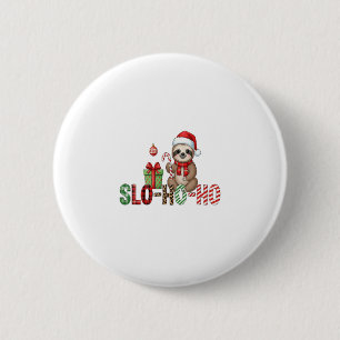 Slo Ho Ho Xmas Sloth 2 2 Inch Round Button
