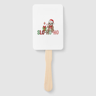 Slo Ho Ho Xmas Sloth 2 Hand Fan