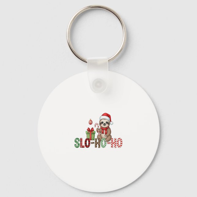 Slo Ho Ho Xmas Sloth 2 Keychain (Front)