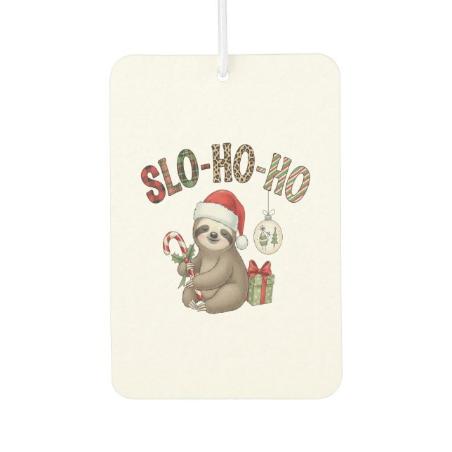 Slo Ho Ho Xmas Sloth Air Freshener (Front)