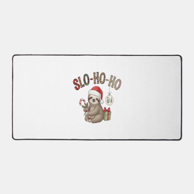 Slo Ho Ho Xmas Sloth Desk Mat (Front)